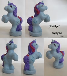 Size: 1250x1400 | Tagged: safe, artist:roogna, character:sparkler (g1), g1, bow, craft, custom, female, solo, tail bow
