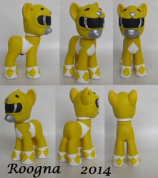 Size: 1150x1300 | Tagged: safe, artist:roogna, brushable, custom, ponified, power rangers, toy, yellow ranger