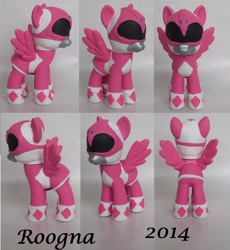 Size: 1150x1250 | Tagged: safe, artist:roogna, brushable, custom, pink ranger, ponified, power rangers, toy