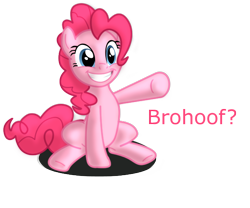 Size: 600x500 | Tagged: safe, artist:ikillyou121, character:pinkie pie, species:earth pony, species:pony, g4, female, hoofbump, mare, simple background, sitting, solo, transparent background