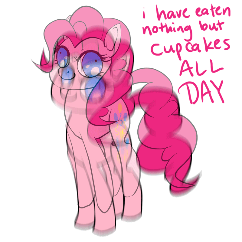 Size: 800x800 | Tagged: safe, artist:zaphy1415926, character:pinkie pie, species:earth pony, species:pony, animated, female, i have done nothing productive all day, mare, simple background, solo, text, white background