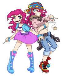Size: 1608x1986 | Tagged: safe, artist:facerenon, character:pinkie pie, species:human, duality, humanized