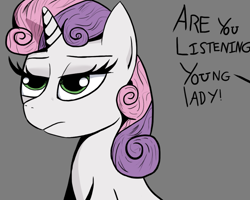Size: 959x767 | Tagged: safe, artist:flutteriot, character:sweetie belle, female, solo, zero fucks given