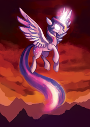 Size: 1024x1448 | Tagged: safe, artist:tracymod, character:twilight sparkle, character:twilight sparkle (alicorn), species:alicorn, species:pony, female, glowing eyes, mare, rainbow power, solo
