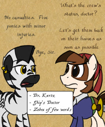 Size: 750x900 | Tagged: safe, artist:eliwood10, character:pipsqueak, oc, species:zebra, ask, ask captain pipsqueak, tumblr