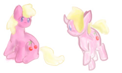 Size: 672x400 | Tagged: safe, artist:angelstar000, character:cherry berry, female, ponidox, self ponidox, sitting, solo