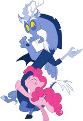 Size: 1600x2337 | Tagged: safe, artist:gezawatt, character:discord, character:pinkie pie, episode:three's a crowd, g4, my little pony: friendship is magic, .ai available, blue flu, colored, cute, digital art, group, hug, simple background, transparent background, vector