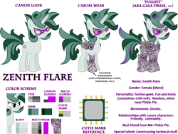 Size: 2560x1927 | Tagged: safe, artist:gezawatt, oc, oc only, oc:zenith flare, colored, digital art, donut steel, female, reference sheet, simple background, transparent background, vector