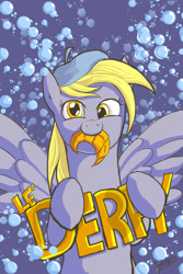 Size: 2400x3600 | Tagged: safe, artist:tofutiles, character:derpy hooves, species:pegasus, species:pony, beret, croissant, female, mare, mouth hold, solo