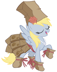 Size: 10543x13364 | Tagged: dead source, safe, artist:dentist73548, character:derpy hooves, species:pegasus, species:pony, absurd resolution, clothing, dress, female, jewelry, mare, necklace, paper bag, paper bag princess, paper bag wizard, simple background, solo, swag, transparent background, vector