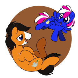 Size: 800x800 | Tagged: safe, artist:perfectpinkwater, species:earth pony, species:pegasus, species:pony, duck hunt, nintendo, ponified, simple background, super smash bros., transparent background