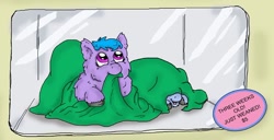 Size: 800x411 | Tagged: safe, artist:meh, blanket, cute, fluffy pony, fluffy pony foal