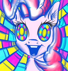 Size: 2893x3034 | Tagged: safe, artist:gezawatt, character:pinkie pie, acid, dubstep, insanity, inspired by music, music, vivid