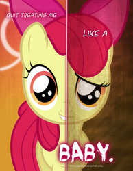 Size: 600x773 | Tagged: safe, artist:tehjadeh, character:apple bloom, poster, two sided posters