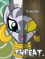 Size: 600x773 | Tagged: safe, artist:tehjadeh, character:zecora, species:zebra, poster, two sided posters