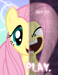 Size: 600x773 | Tagged: safe, artist:tehjadeh, character:fluttershy, species:pegasus, species:pony, female, mare, poster, two sided posters