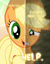 Size: 600x773 | Tagged: safe, artist:tehjadeh, character:applejack, dual persona, poster, two sided posters