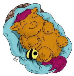 Size: 500x512 | Tagged: safe, artist:meh, ball, fluffy pony, fluffy pony original art, sleeping