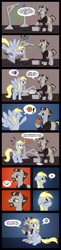 Size: 648x2664 | Tagged: safe, artist:lissystrata, character:derpy hooves, species:earth pony, species:pegasus, species:pony, comic:derpy's delivery, g4, comic, crying, dialogue, doctor who, duo, female, male, mare, muffin, photoshop, ponified, puppy dog eyes, roger delgado, sad, signature, stallion, the master