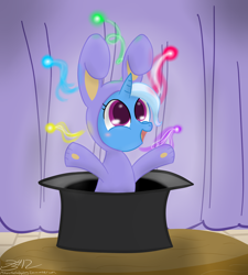 Size: 2300x2552 | Tagged: safe, artist:mikoruthehedgehog, character:trixie, species:pony, species:unicorn, bunny costume, bunny out of the hat, clothing, cute, female, hat, high res, magic trick, mare, solo, top hat