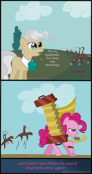 Size: 1003x1879 | Tagged: safe, artist:diegotan, character:mayor mare, character:pinkie pie, accordion, comic, crossover, harmonica, musical instrument, starcraft 2, tuba, zerg, zergling