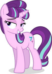 Size: 5000x7065 | Tagged: safe, artist:starlessnight22, character:starlight glimmer, species:pony, species:unicorn, episode:the cutie map, g4, my little pony: friendship is magic, absurd resolution, bedroom eyes, cute, female, glimmerbetes, grin, lidded eyes, mare, simple background, smiling, solo, transparent background, vector