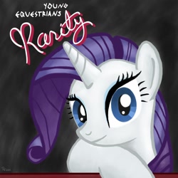 Size: 800x800 | Tagged: safe, artist:kefkafloyd, character:rarity, species:pony, species:unicorn, album cover, bust, david bowie, female, leaning, mare, ponified, ponified album cover, solo, young americans