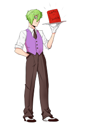Size: 1280x1829 | Tagged: safe, artist:swain, character:spike, species:human, butler, clothing, gloves, humanized, male, solo