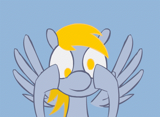 Size: 550x400 | Tagged: safe, artist:miradge, character:derpy hooves, species:pegasus, species:pony, animated, electricity, female, flapping, mare, non-looping gif, smiling, solo
