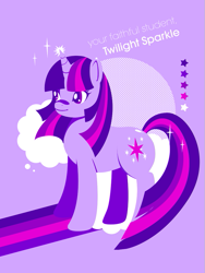 Size: 563x750 | Tagged: dead source, safe, artist:tinrobo, character:twilight sparkle, character:twilight sparkle (unicorn), species:pony, species:unicorn, female, mare, solo, stars, text