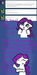 Size: 500x1000 | Tagged: safe, artist:artylovr, character:rarity, alternate hairstyle, brain-swapped rarity, tumblr