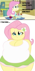 Size: 558x1128 | Tagged: safe, artist:shitigal-artust, edit, edited screencap, screencap, character:fluttershy, equestria girls:equestria girls, g4, my little pony: equestria girls, my little pony:equestria girls, bbw, breasts, busty fluttershy, cleavage, cute, fat, fattershy, female, obese, peer pressure, peer pressure causes a good change for once, weight gain