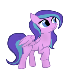 Size: 576x576 | Tagged: safe, artist:artylovr, character:flitterheart, species:pegasus, species:pony, raised hoof, simple background, smiling, solo, transparent background