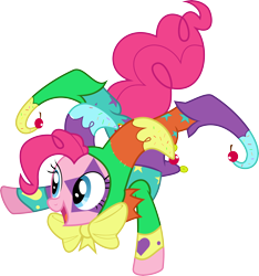 Size: 7500x8021 | Tagged: safe, artist:emedina13, character:pinkie pie, absurd resolution, cute, diapinkes, female, jester, jester pie, simple background, solo, transparent background, vector