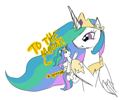 Size: 704x576 | Tagged: safe, artist:artylovr, character:princess celestia, female, plushie, squeeze me celly, to the moon, toy