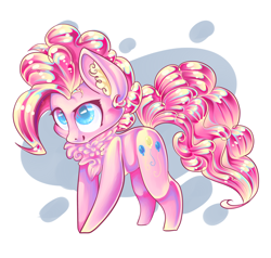 Size: 4000x3800 | Tagged: safe, artist:yanisfucker, character:pinkie pie, absurd resolution, chest fluff, cute, ear fluff, female, fluffy, looking up, smiling, solo