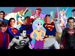 Size: 480x360 | Tagged: safe, artist:toucanldm, character:princess celestia, character:principal celestia, .mov, christopher reeve, crossover, dc extended universe, friendship is magic bitch, justice league unlimited, man of steel, pony.mov, smallville, superman, superman meets my little pony, superman returns, youtube link