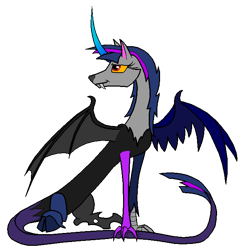 Size: 649x661 | Tagged: safe, artist:rexlupin, character:twilight sparkle, species:draconequus, draconequified, female, simple background, smug, smuglight sparkle, solo, species swap, transparent background, twikonequus