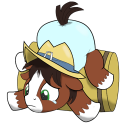 Size: 550x550 | Tagged: safe, artist:artiecanvas, artist:scribe-feather, character:trouble shoes, barrel, cute, diaper, male, poofy diaper, solo, unshorn fetlocks, younger