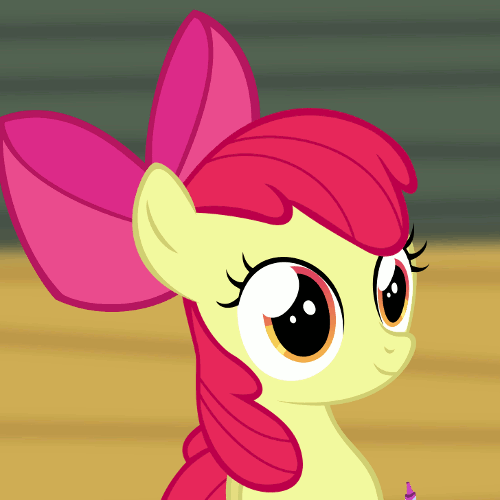 Size: 500x500 | Tagged: safe, artist:bootsyslickmane, character:apple bloom, species:earth pony, species:pony, animated, crayon, crayons, derp, female, filly, nasal insertion, parody, silly, silly pony, simpsons did it, solo, the simpsons