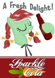 Size: 752x1063 | Tagged: safe, artist:avastindy, character:candy apples, fallout equestria, apple family member, fallout, fallout: new vegas, nuka cola, poster, sparkle cola