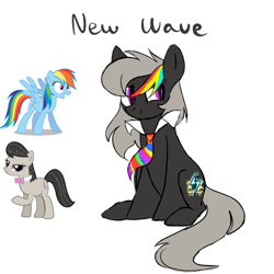 Size: 1400x1400 | Tagged: safe, artist:koteikow, character:octavia melody, character:rainbow dash, oc, oc:new wave, fusion, necktie