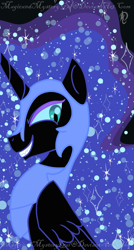 Size: 860x1600 | Tagged: safe, artist:magicandmysterygal, character:nightmare moon, character:princess luna, female, solo