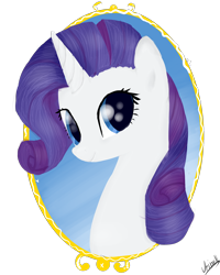 Size: 1600x2000 | Tagged: dead source, safe, artist:marisalle, character:rarity, bust, female, looking at you, portrait, solo