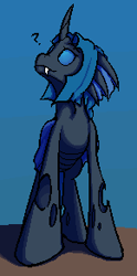 Size: 145x293 | Tagged: safe, artist:graytr, oc, oc only, oc:synch, species:changeling, female, solo