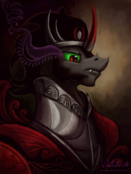 Size: 900x1200 | Tagged: safe, artist:whitestar1802, character:king sombra, spoiler:s03, antagonist, bust, male, profile, season 3 villain, solo
