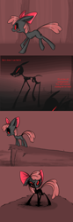 Size: 1280x3840 | Tagged: dead source, safe, artist:voids-edge, character:apple bloom, bad end, bone, corrupted, protected apple bloom, red background, red eyes, simple background, skeleton, skeleton pony, story of the blanks, transformation, undead, zombie