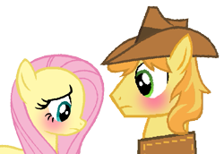 Size: 637x438 | Tagged: safe, artist:dilemmas4u, character:braeburn, character:fluttershy, ship:braeshy, female, male, shipping, show accurate, straight