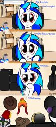 Size: 1100x2476 | Tagged: safe, artist:abaddon41, character:dj pon-3, character:vinyl scratch, ask, ask vinyl and octavia, comic, crossover, daft punk, deadmau5, doctor who, firefly (series), indiana jones, star wars, team fortress 2