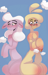 Size: 2000x3123 | Tagged: safe, artist:mili-kat, community related, character:fluttershy, character:pom lamb, species:sheep, them's fightin' herds, crossover, lamb, lambified, ponified, species swap